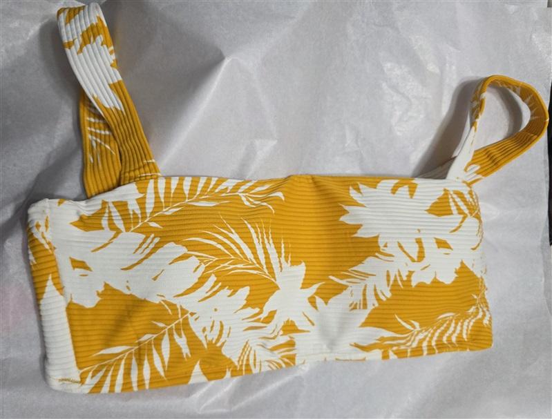 NWOT Seafolly 8 USA Wild Tropics Yellow white Bandeau 126754