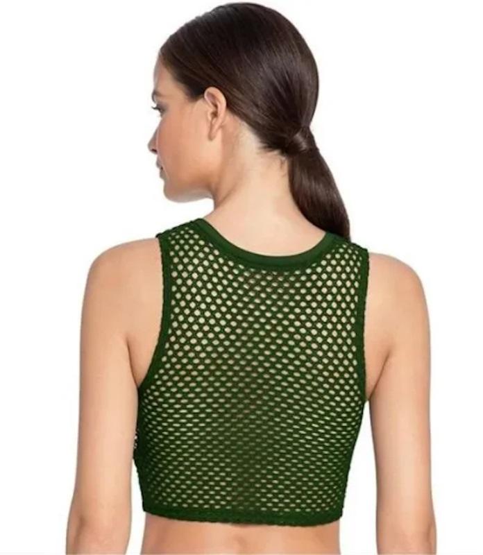 NWT Robin Piccone M Bo Mesh Tie Front Bikini Top Perla Bottom Rust 126757