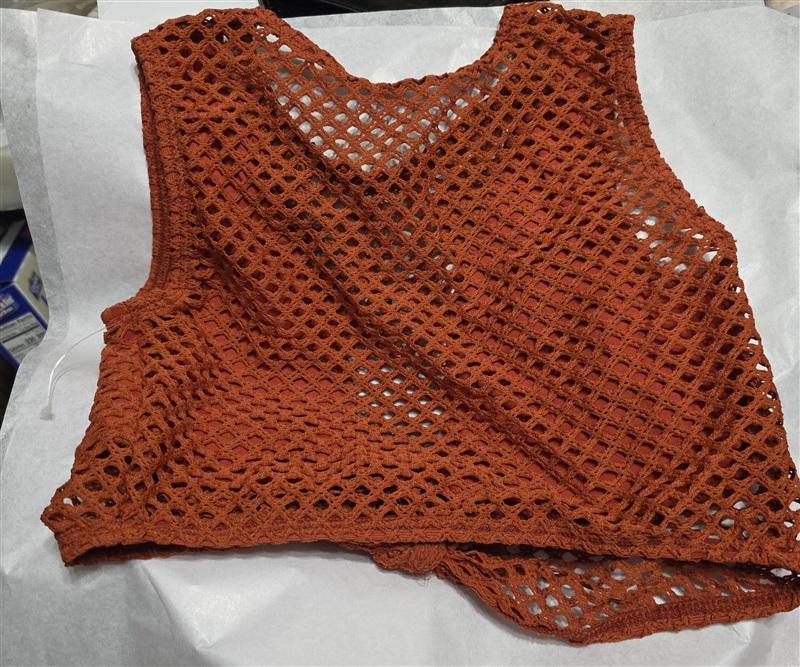 NWT Robin Piccone M Bo Mesh Tie Front Bikini Top Perla Bottom Rust 126757