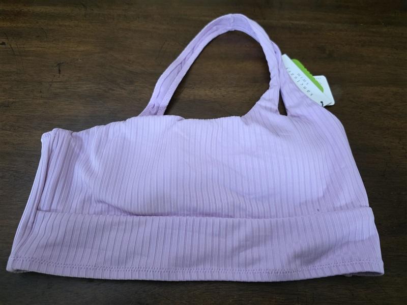 NWT Sanctuary Swim L 1 Shoulder Purple Bikini Top Crop Top 125363