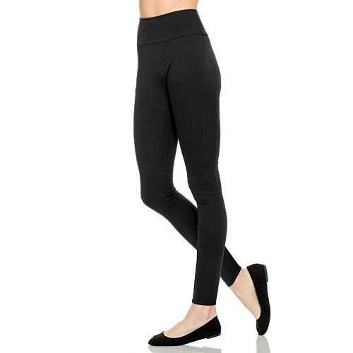 NWOT Assets 1X Red Hot Label by Spanx Seamless Shaping Leggings Black 126770