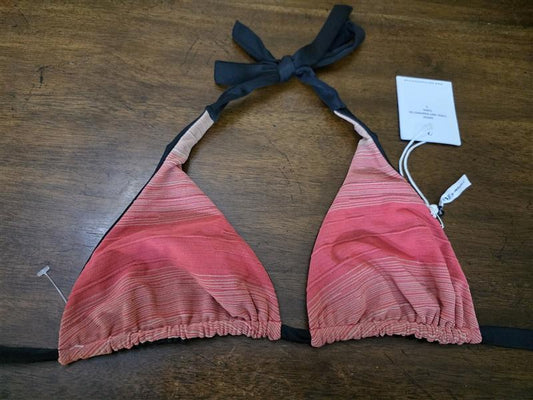 NWT One Teaspoon S Coral Knit Ramones Triangle Bikini Top Black 126773