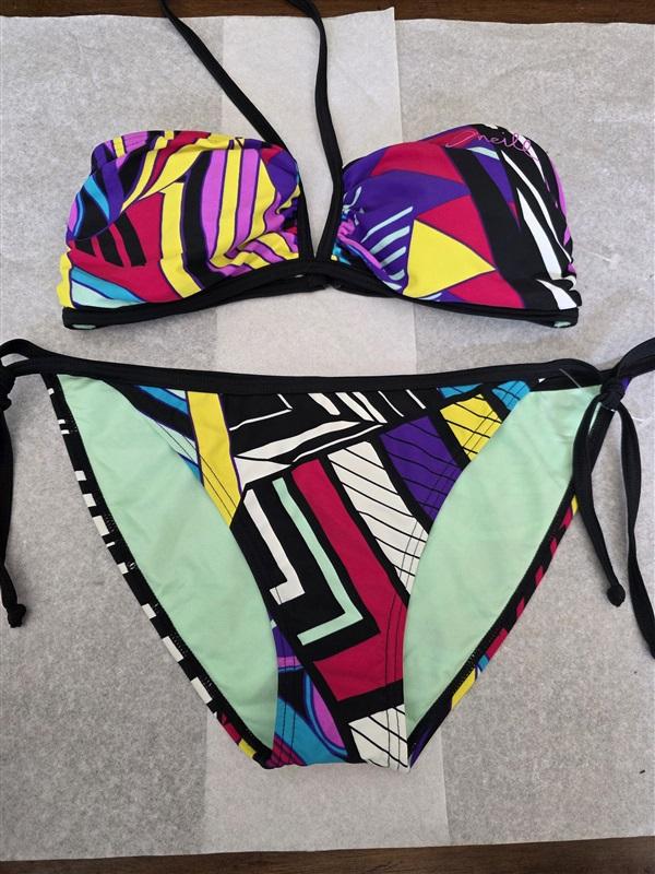NWOT O'Neill 1980's Graphic Bird of Paradise Bikini Swim Top & Bottom 126482
