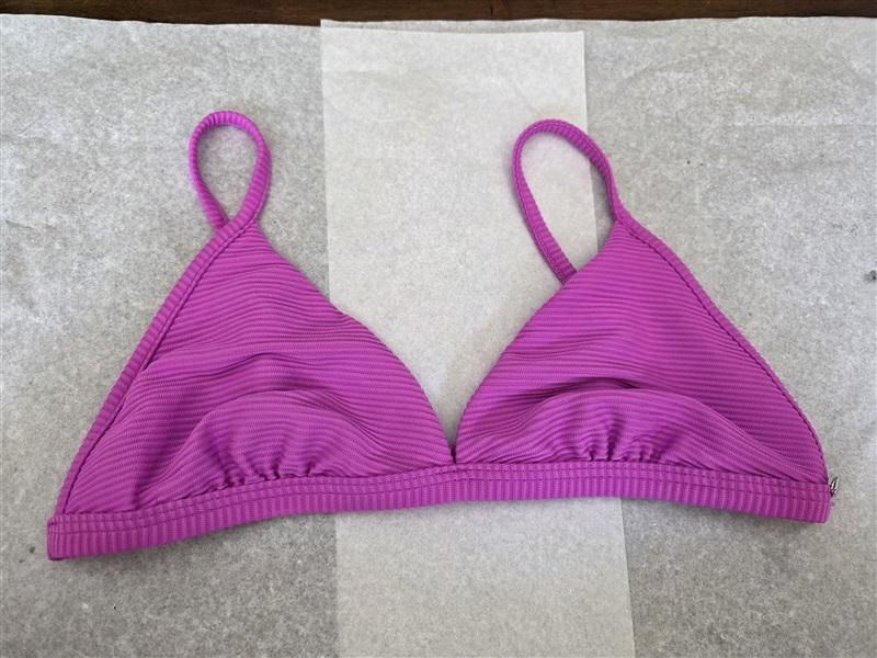 NWOTD Seafolly 10 USA Essential Fix Rib Triangle Bikini Top Fuchsia 126784