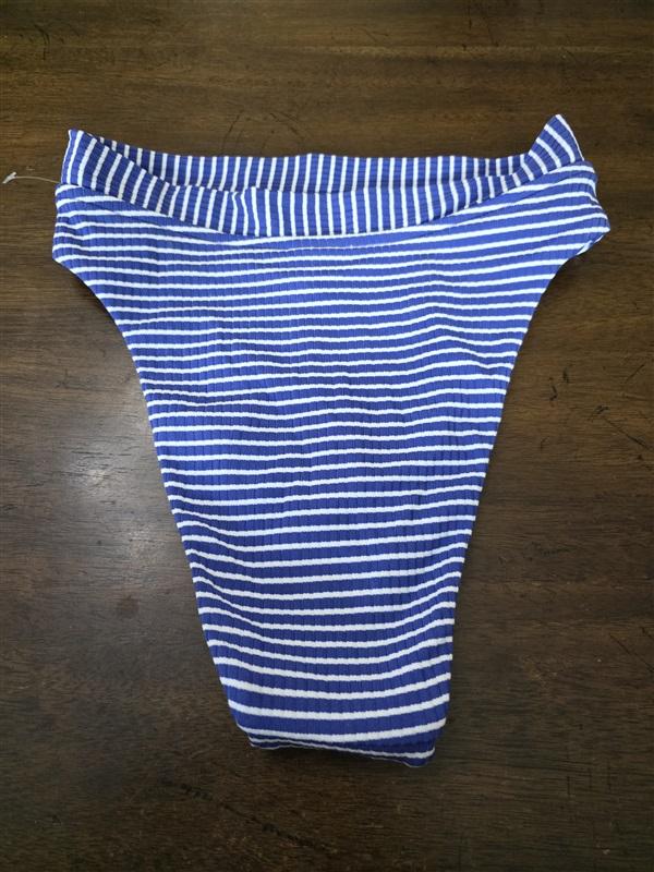 NWOT Seafolly 4 USA Go Overboard High cut High Waist Bikini Bottom Stripe 126792