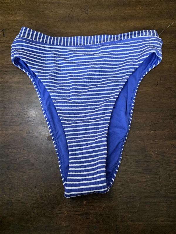NWOT Seafolly 4 USA Go Overboard High cut High Waist Bikini Bottom Stripe 126792