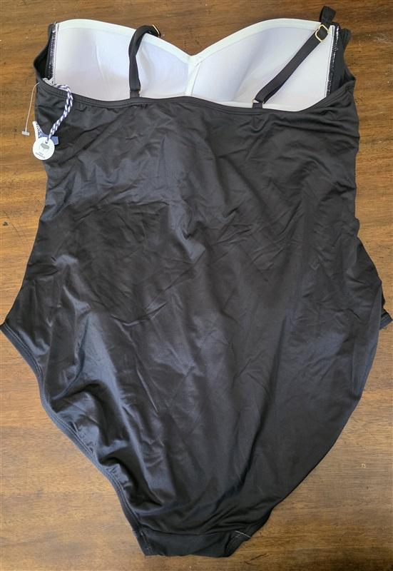 NWOT Sonnet Shores 24 Shirred Ombre Bandeau 1PC Swimsuit Blue 126794
