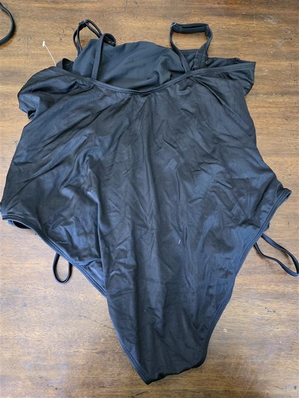 NWT Good American 5XL Shine Ruched Gathered Sides Black 1PC Swimsuit 126798