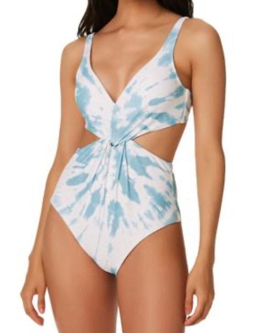 NWOT Bar III L Spiraling Abalone Blue Monokini 1PC Swimsuit 126802