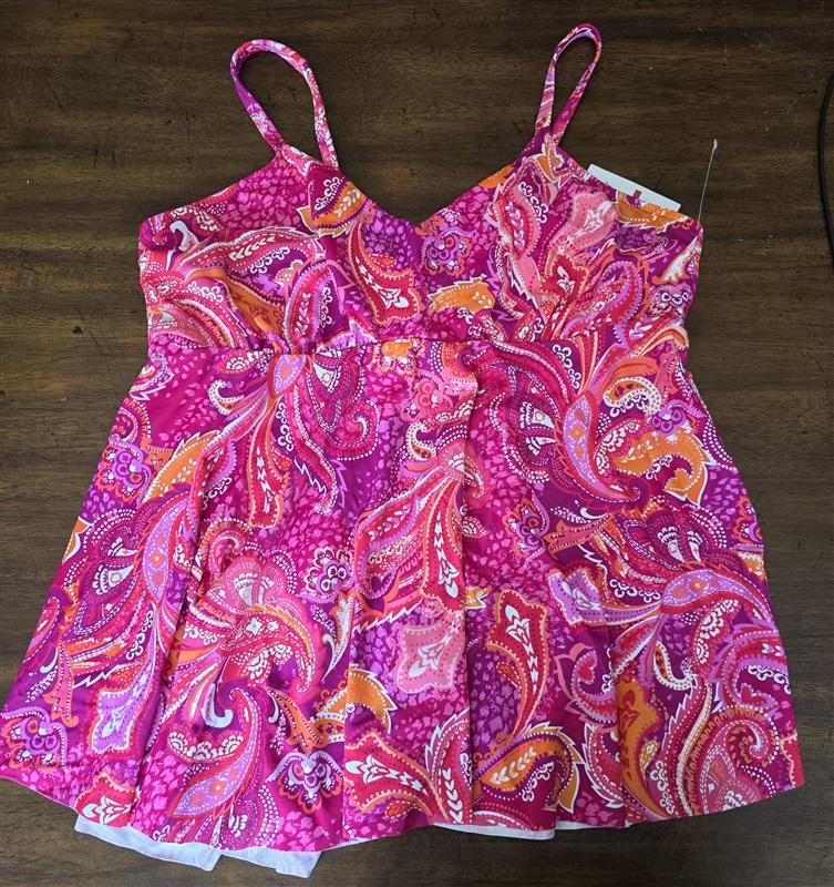 NWT Swim Solutions Santorini SZ 18W Scoop Underwired Tankini Swim Top 126803