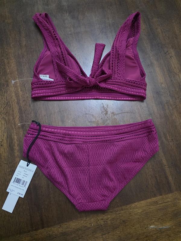 NWT Robin Piccone Perla Crochet XS Halter Top & XXS Bikini Swim Bottom 126807