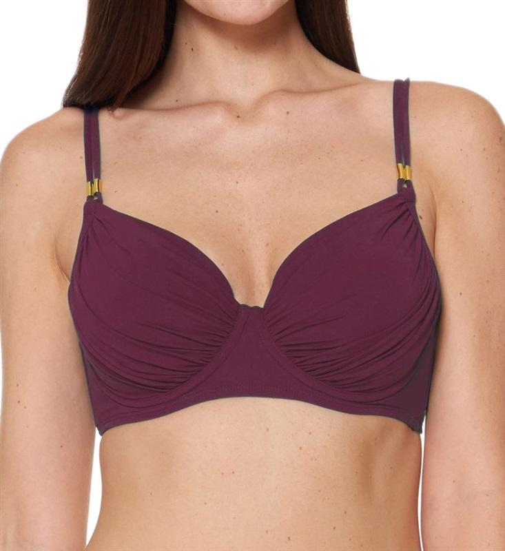 NWT Bleu Rod Beattie 38D Solid Underwired Bikini Swim Top Coral 126821