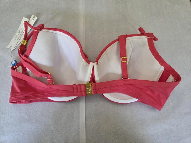 NWT Bleu Rod Beattie 38D Solid Underwired Bikini Swim Top Coral 126821