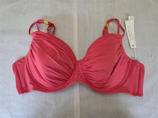 NWT Bleu Rod Beattie 38D Solid Underwired Bikini Swim Top Coral 126821