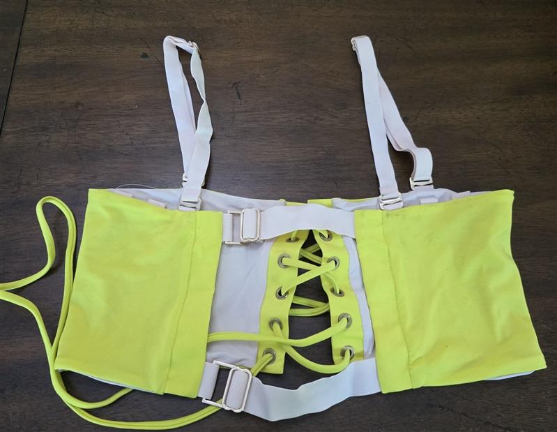 NWOTD Free People HAH Hot As Hell L Lace Up Neon Bra Top 126838