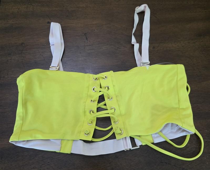 NWOTD Free People HAH Hot As Hell L Lace Up Neon Bra Top 126838