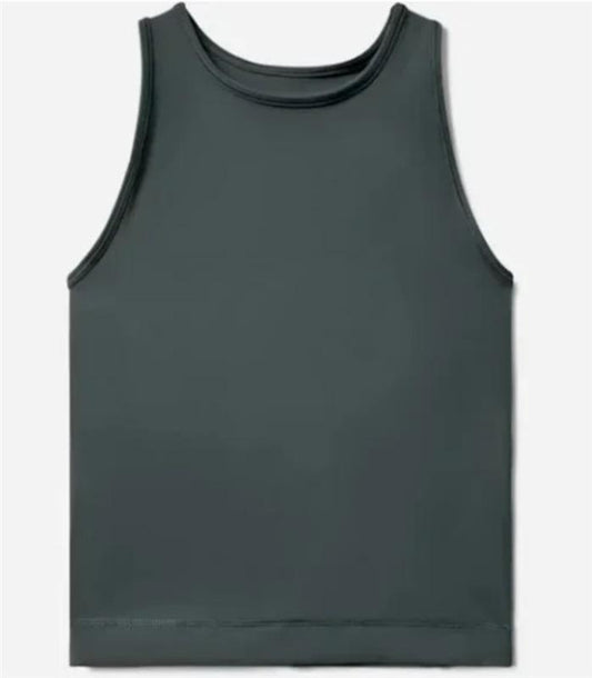 NWT Everlane XXS Perform Tank Top Crop Pine Green High Neck 126846