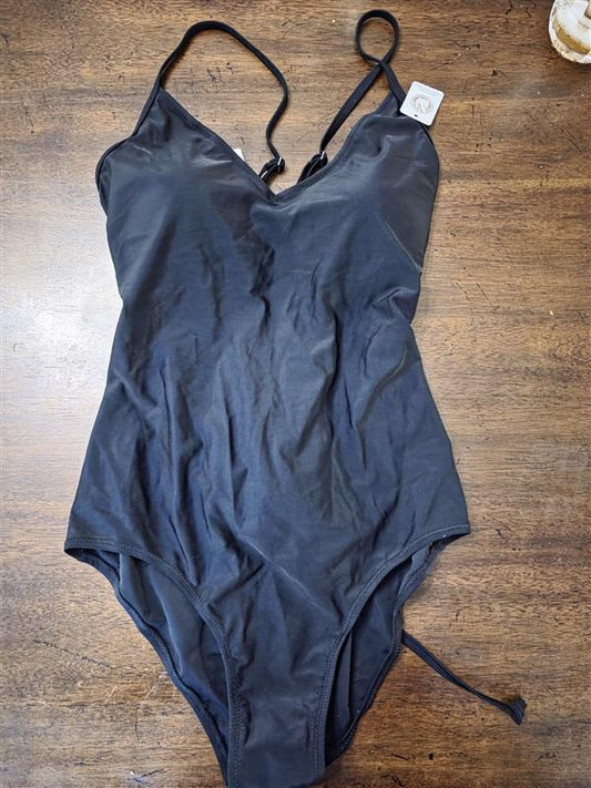 NWT Marika L Lace Up Black 1 PC Swimsuit 126876