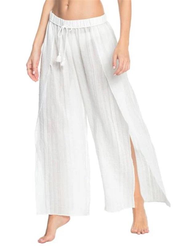 NWOTD Robin Piccone L Michelle White Haram Pants Swim Cover Up 126884