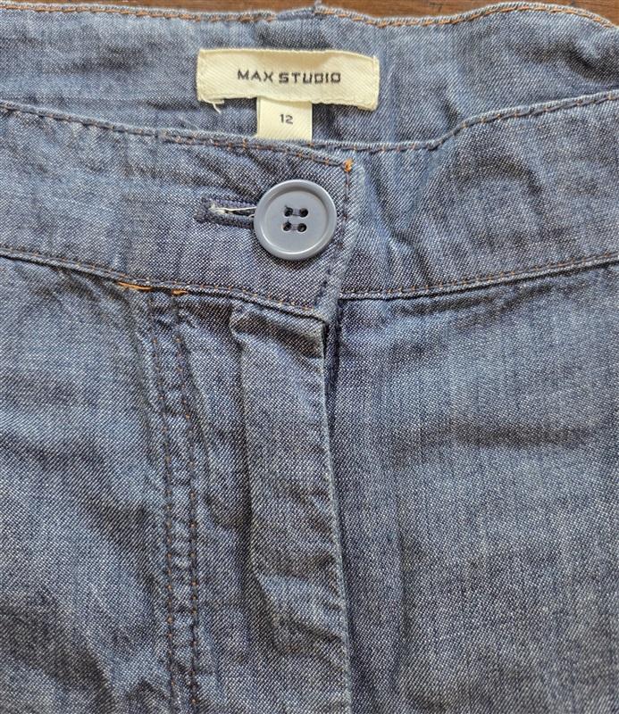 NWT Max Studio 12 Cargo Chino Blue Faux Denim Ankle Pants 126885