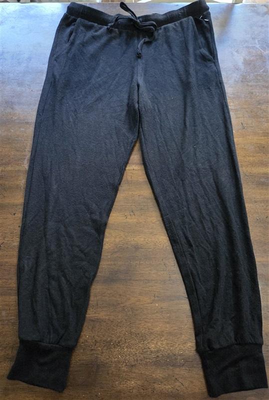 NWT Velvet by Graham & Spencer Large Black Jogger Pants Sweatpants 126888