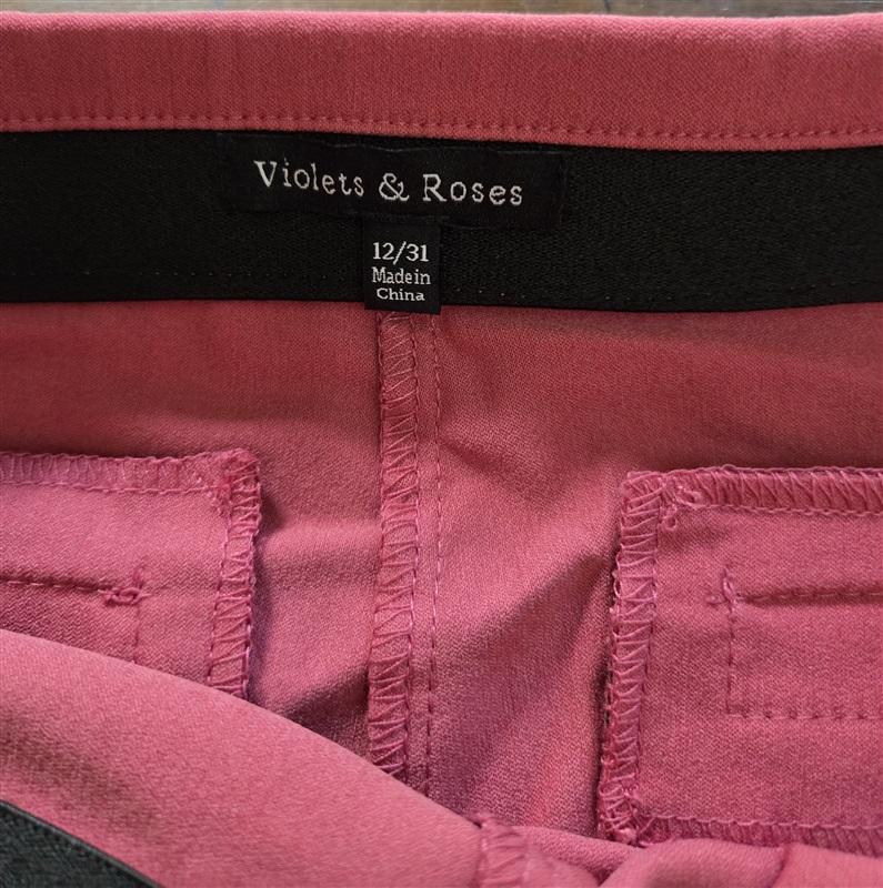 NWT Violets & Roses 12 31 Tinsley Slim Straight Trouser Pants Raspberry 126891