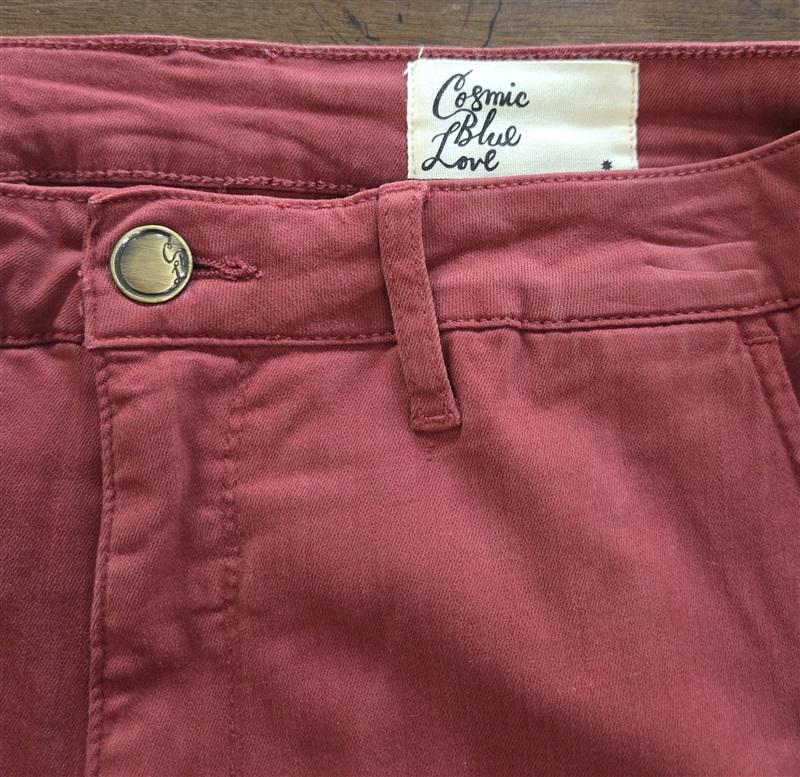 NWT Cosmic Blue Love 29 Red Tencel Trouser Pants 126893