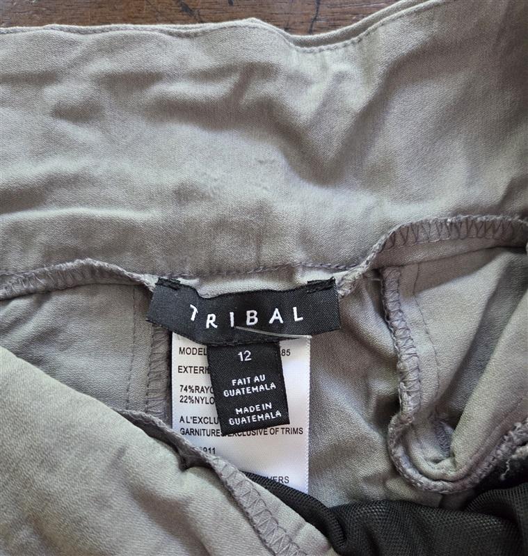 NWOT Tribal 12 Highrise Pull on Cuffed Ankle Pant Gray 126897