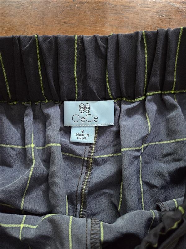 NWT CeCe 8 Gramercy Girl Windowpane Wide Leg Cropped Pants 1268980