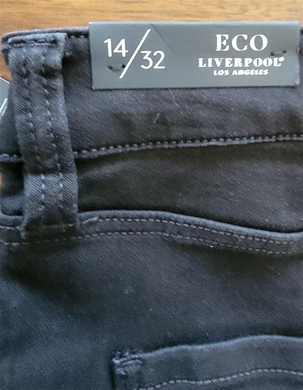 NWT Liverpool 10/30 Ankle Skinny Black Rinse Stretch Jeans 126899