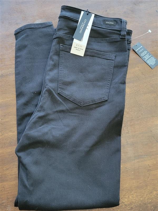 NWT Liverpool 10/30 Ankle Skinny Black Rinse Stretch Jeans 126899