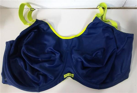 NWT Elomi 42DDD Energise Underwire Sports Bra with J Hook EL8041 Blue 126927