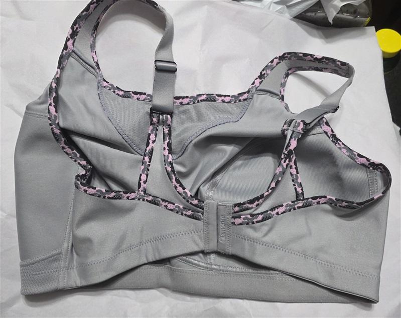 NWOT Glamorise 40DD No Bounce Cami Sports Bra 1066 Gray Pink 126959