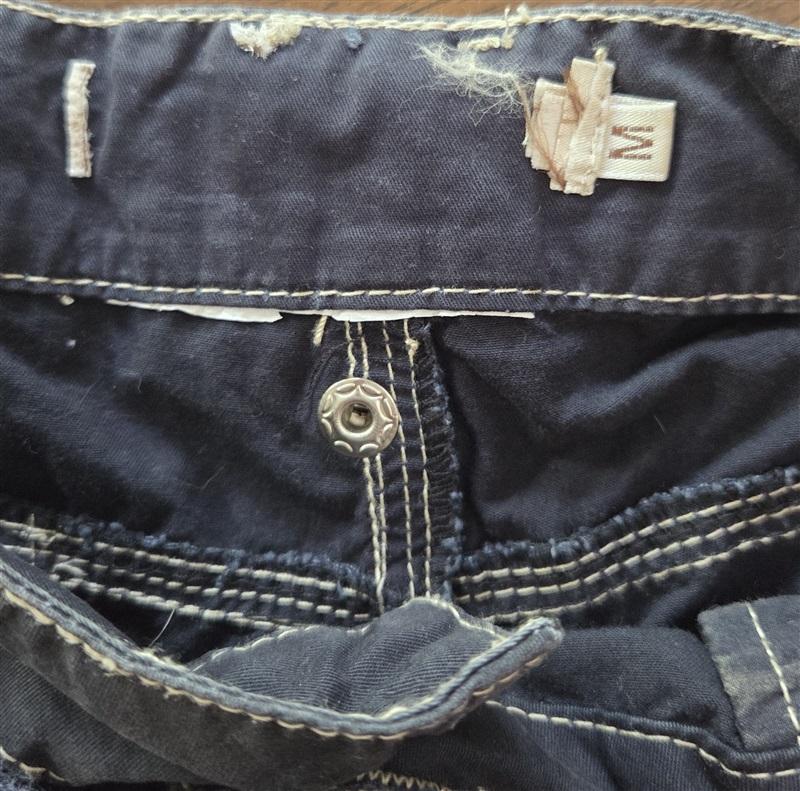 NWOT Y2K Rhinestone Belt Waist Tie Cargo Shorts Charcoal 126992