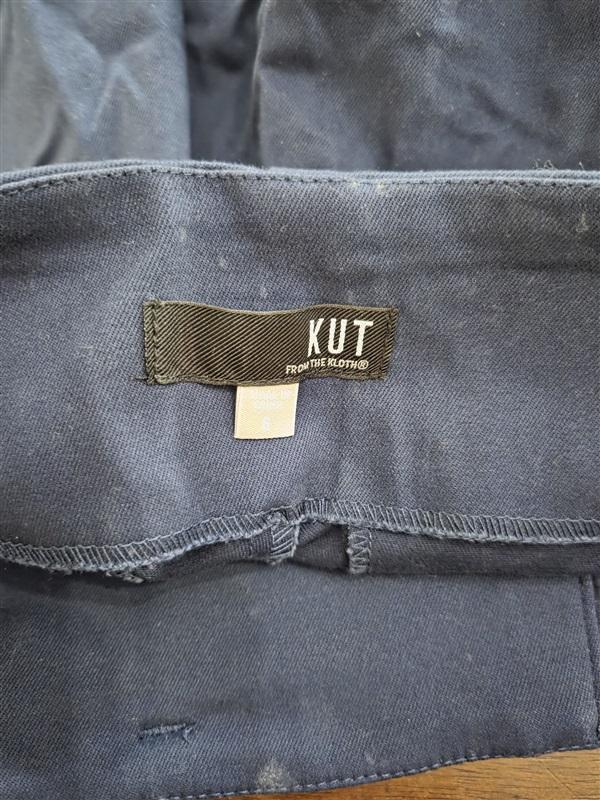 NWT KUT From Kloth 6 Belted Ankle Leg Pant Blue 127004