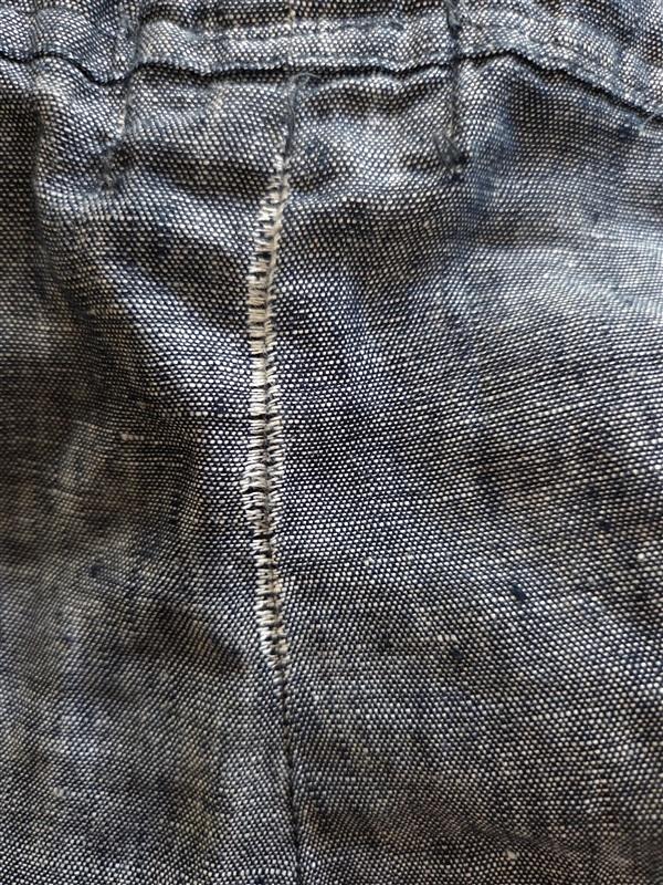 NWTD Allen Allen M Linen Chambray Blue Pants Tie Front 127005