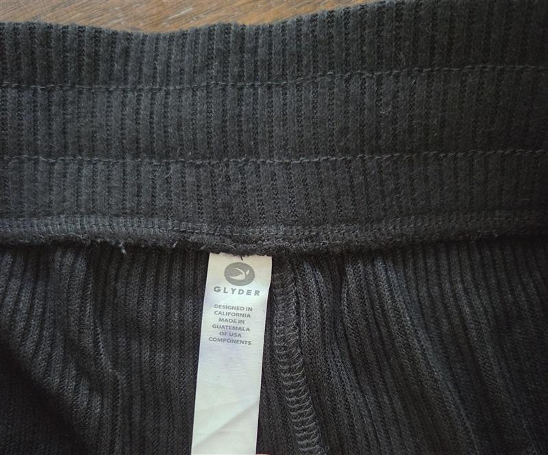 NWOT Glyder Large Street Jogger Ribbed Tie Front Black 127033