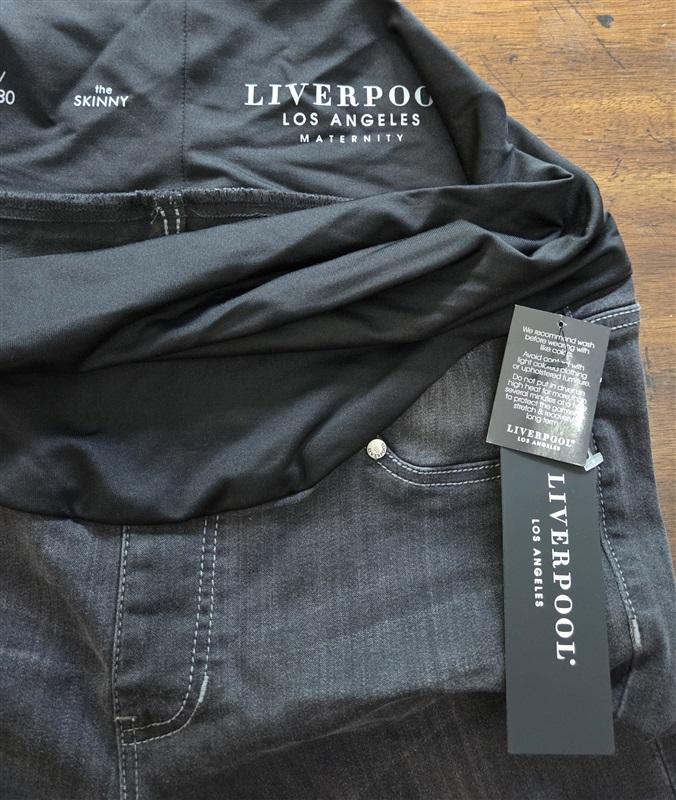 NWT Liverpool 10 30 Maternity Straight Jeans Meteorite Gray Black 127036