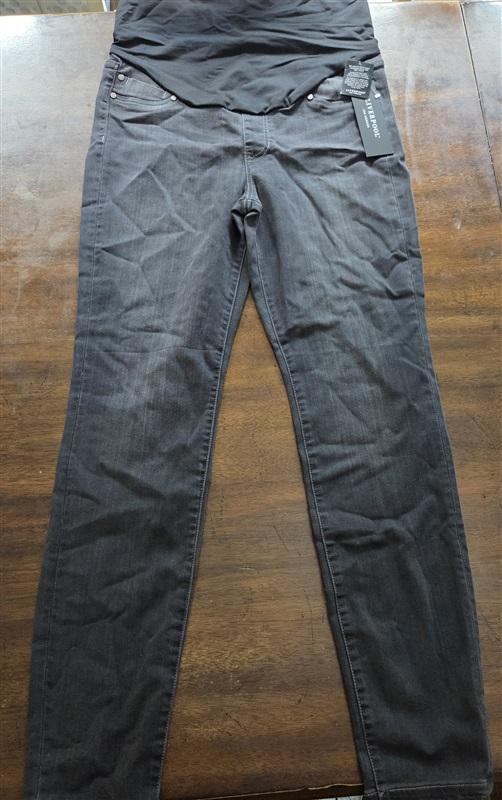 NWT Liverpool 10 30 Maternity Straight Jeans Meteorite Gray Black 127036