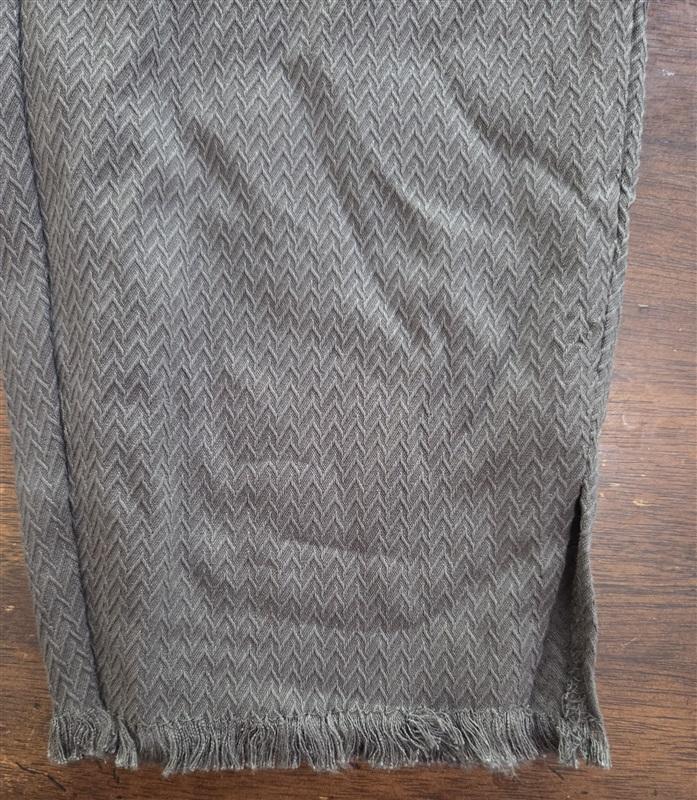 NWT Alfani 10 Fringed-Hem Ankle Pants Olive Green Chevron Texture 127037