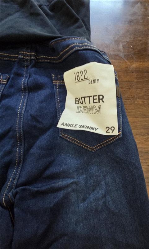 NWT 1822 Denim 29 Butter Jeans Maternity Ankle Skinny Blue 127043