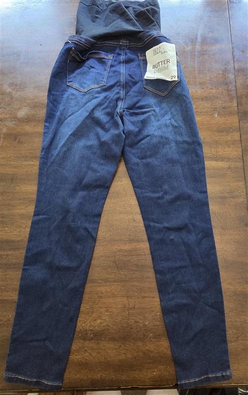 NWT 1822 Denim 29 Butter Jeans Maternity Ankle Skinny Blue 127043