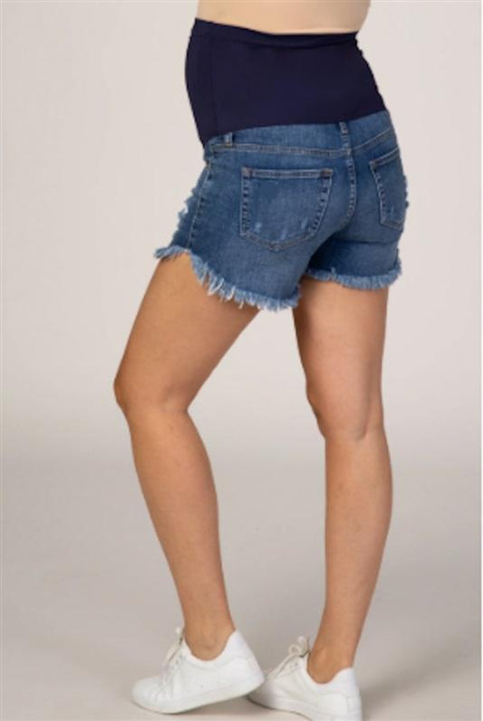NWT Just USA 27 Maternity Jean Shorts Fray Hem 127044
