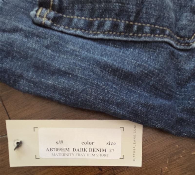 NWT Just USA 27 Maternity Jean Shorts Fray Hem 127044