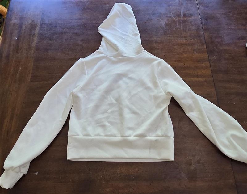 NWOTD Lanston SM Cut Out Cropped Hoodie White 127045