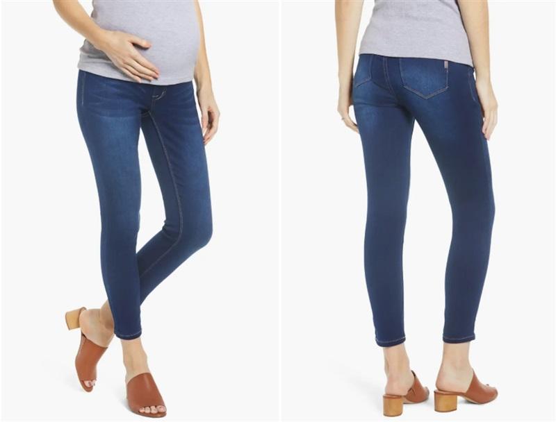 NWT 1822 Denim 29 Butter Jeans Maternity Ankle Super Slim Black 127053