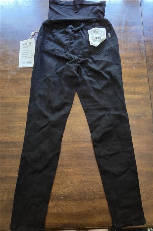 NWT 1822 Denim 28 Butter Jeans Maternity Ankle Super Slim Navy Blue 127054