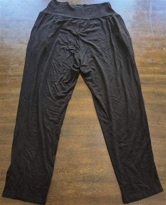 Pre Owned Always A-line Hawaii Made Black Stretch Pants 127062