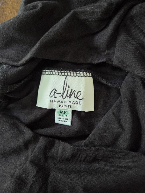 Pre Owned Always A-line Hawaii Made Black Stretch Pants 127062
