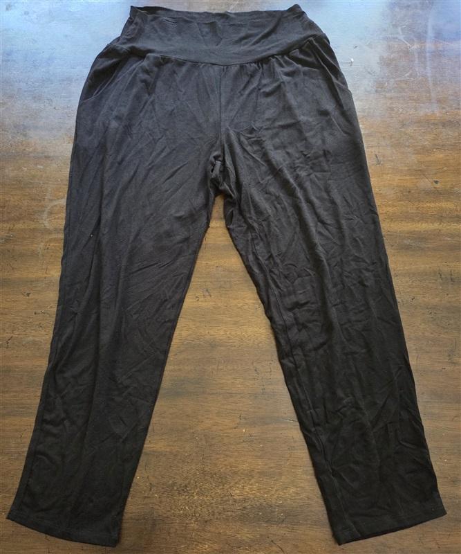 Pre Owned Always A-line Hawaii Made Black Stretch Pants 127062